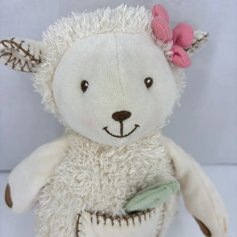 Eden Lucy Lily Lamb Cream Hug Pocket Plush Baby Toy Stuffed Animal 12 Inch
